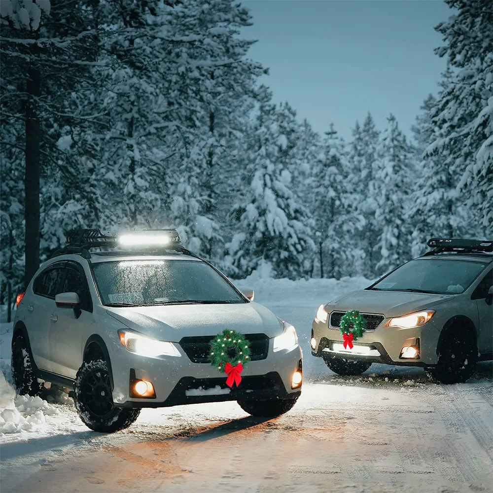 Clayflame Exquisite Christmas car decoration with lights