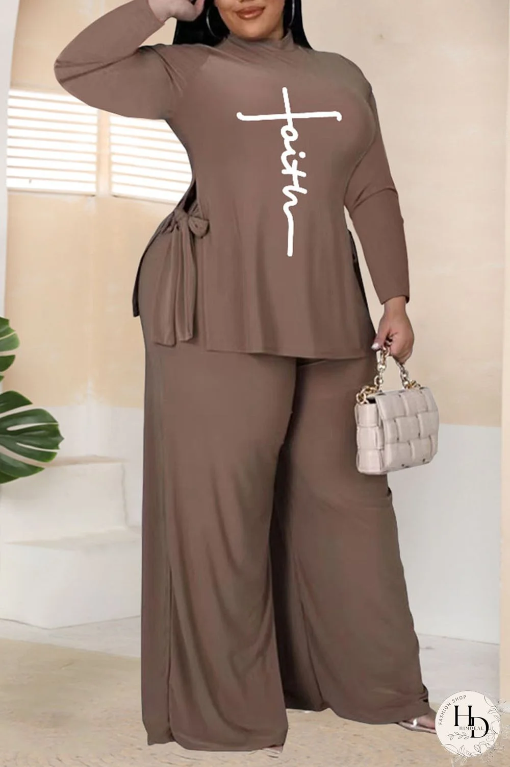 White Casual Print Bandage Patchwork O Neck Plus Size Dresses