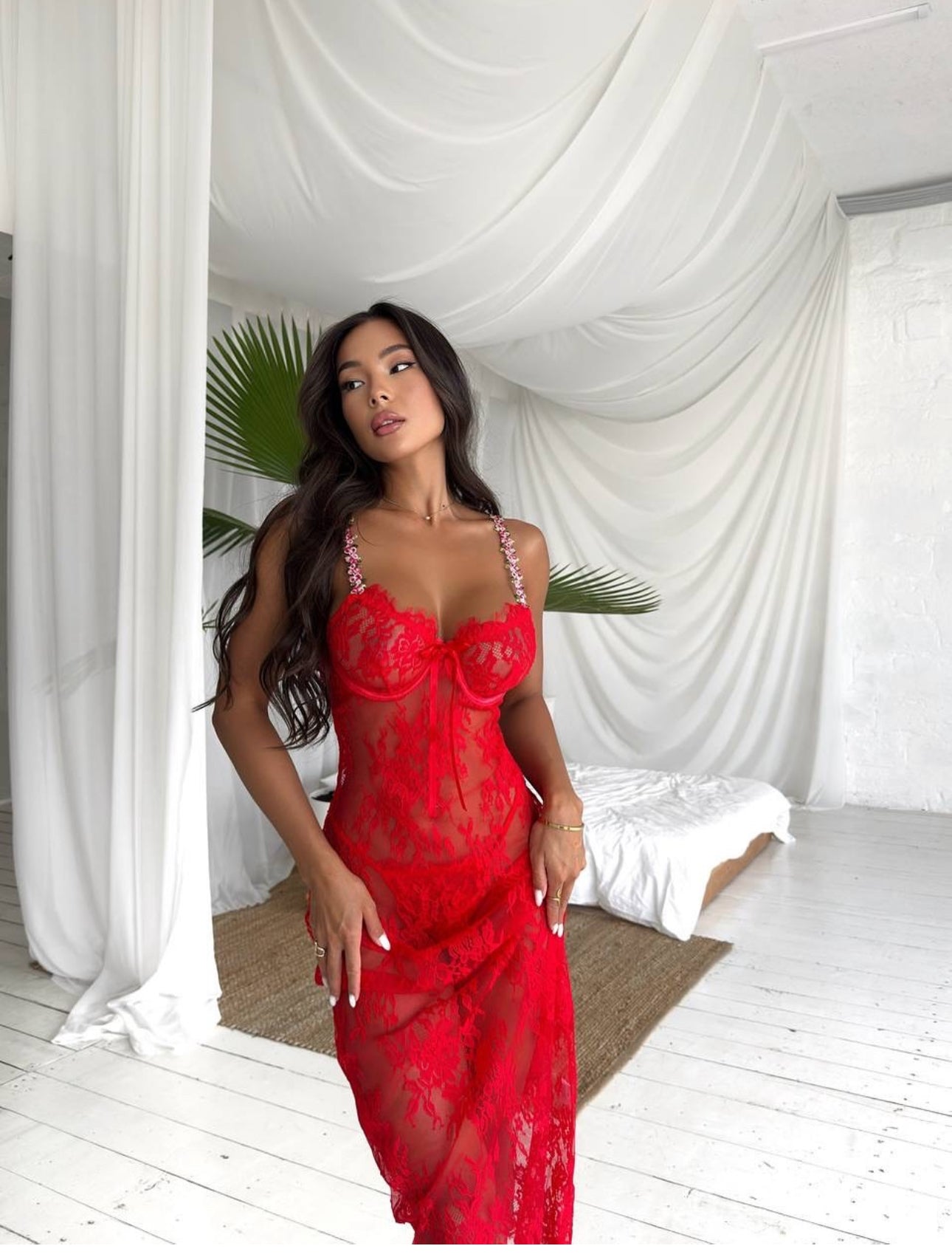 Lovingerie - Midnight Petals Sheer Nightdress