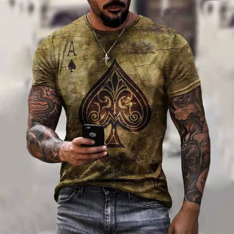 

Horrible Skull Spades Poker - 3D Printed Men T Shirt, 501 Original