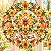 (Monthly Wreath)DIY Diamond Painting Acrylic Hanging Ornament, Double-Sided Printed Door Decoration,Pearl & Special Shaped Drill Art Home Decor
