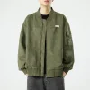 Men's New Suede Stand Collar Bomber Jacket