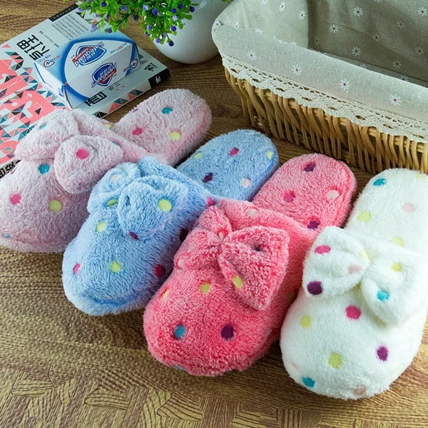 Women Cute Warm Soft Plush Slipper Ladies Home Non-Slip Slippers Indoor Shoes