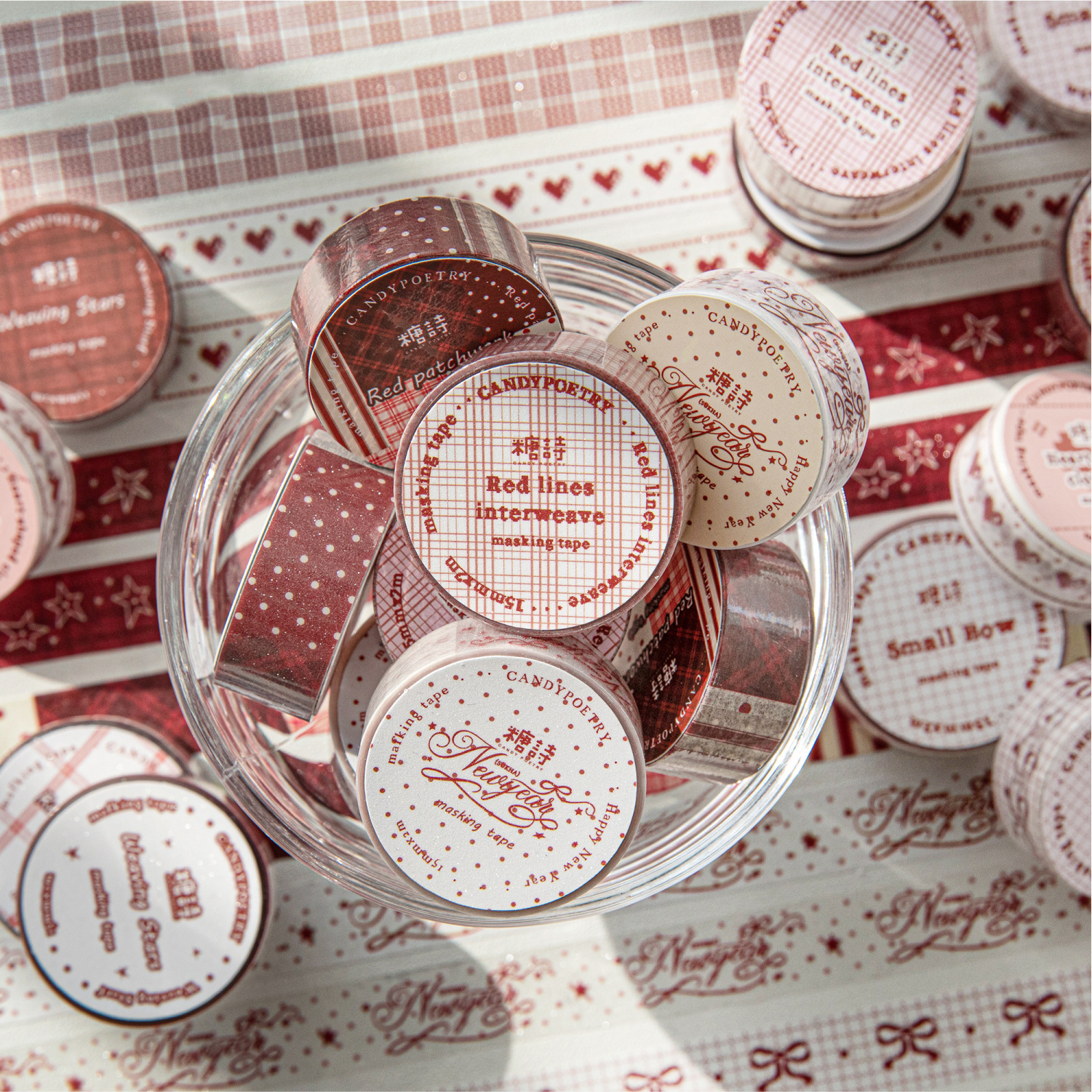 테이프 - 크림슨 프롤로그 시리즈 빈티지 레드 보타이 러브 스타