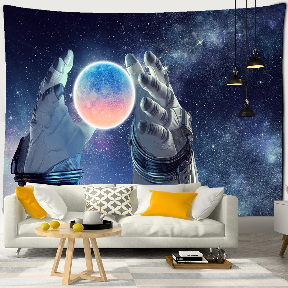 Nigikala Character Starry Sky Tapestry Wall Hanging Astronaut Psychedelic Witchcraft Dormitory Hippie Tapiz Home Decor