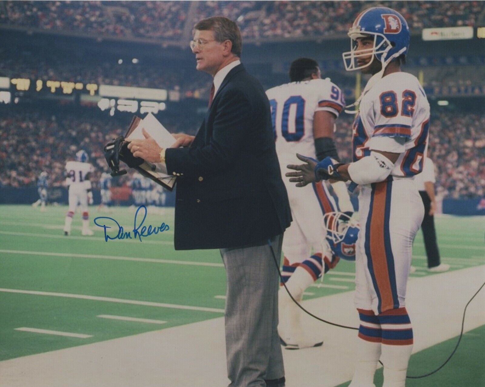 DAN REEVES SIGNED AUTOGRAPH 8X10 Photo Poster painting DENVER BRONCOS SUPER BOWL COACH #2