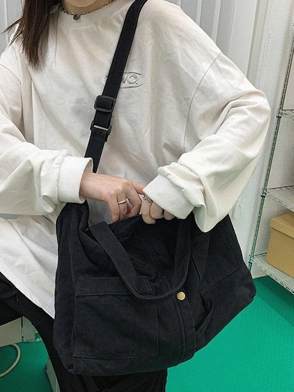 Brownm Vintage Wash Large Shoulder Bag