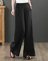 Casual Loose Solid Color Elastic Waist Pants