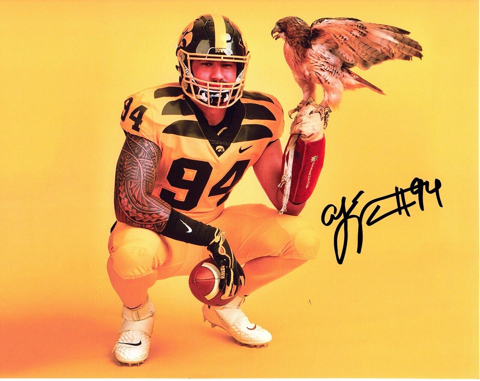 AJ Epenesa Reprinted autographed signed Photo Poster painting Iowa Hawkeyes GO HAWKS A.J. BILLS!