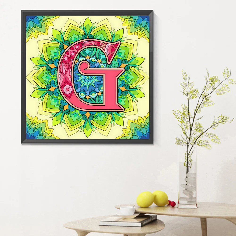 Diamond Painting - Full Round Drill - Mandala Letter(Canvas|30*30cm)