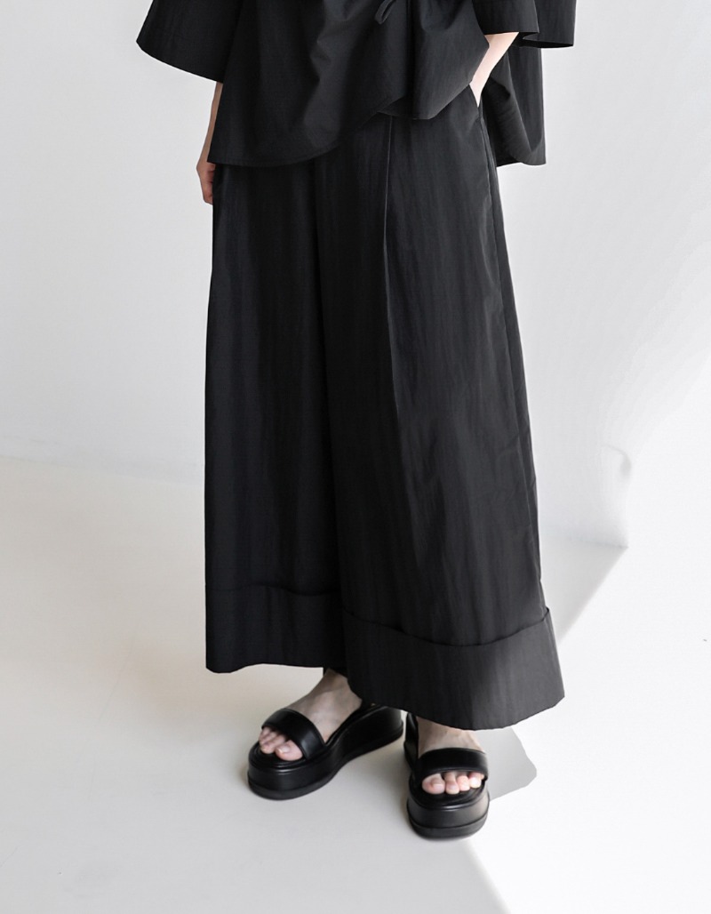 Loose Solid Color High Waist Wide Leg Pants
