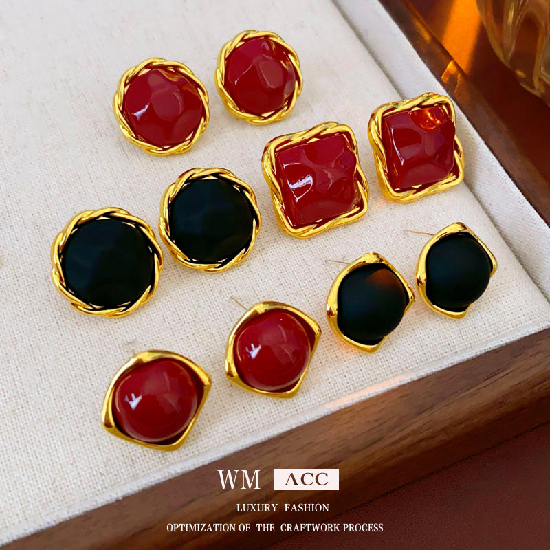 Luxurious Quadrilateral Round Ellipse Geometric Flower Alloy Electroplating Earrings