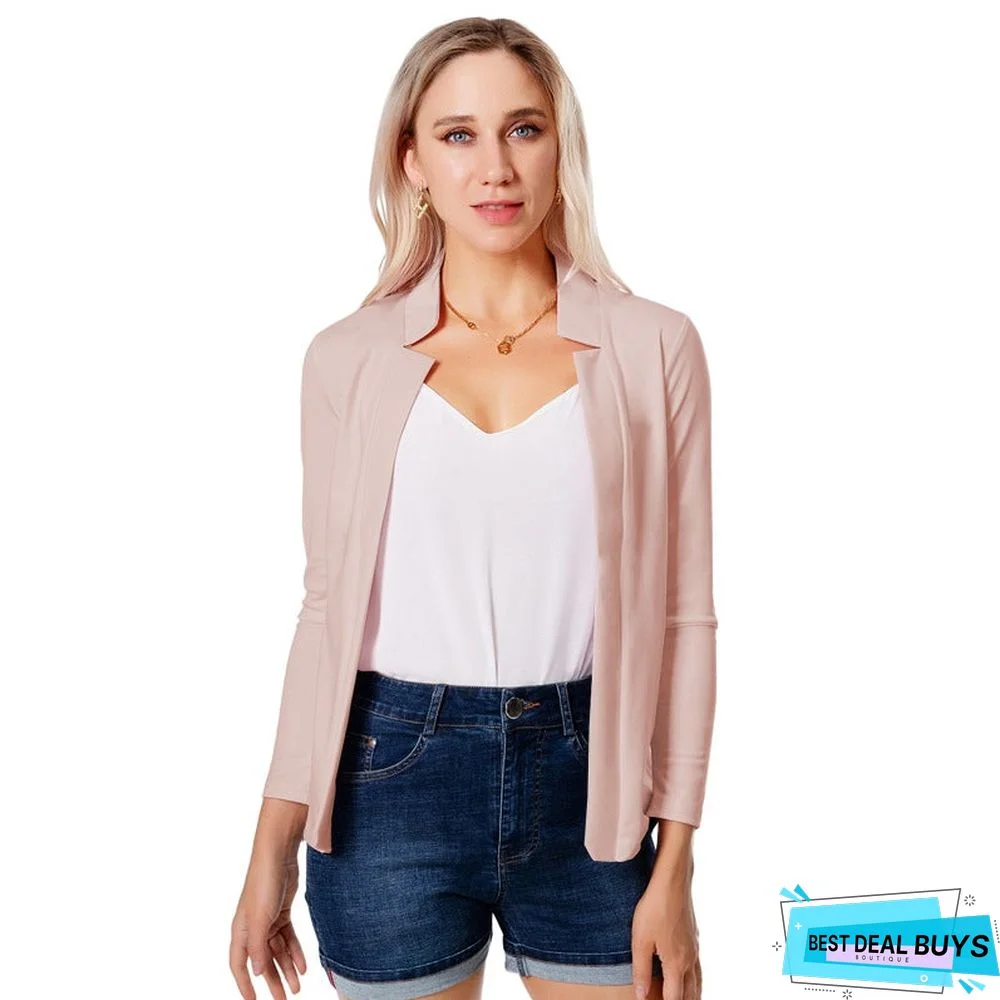 Solid Color Slim Suit All-Around Suit Jacket