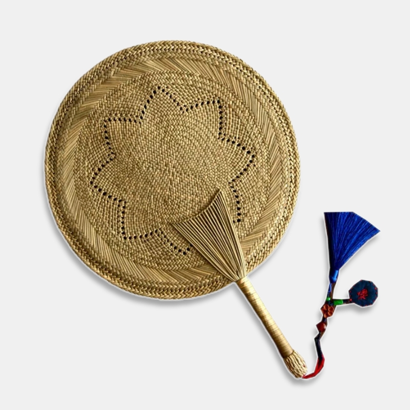 Hand-woven Round Fan Chinese Style Classical Straw Fan