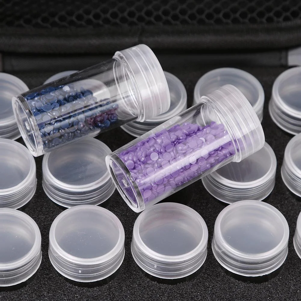 30 Bottles Diamond Painting Charms Box Embroidery Tool Storage Bag (Blue)