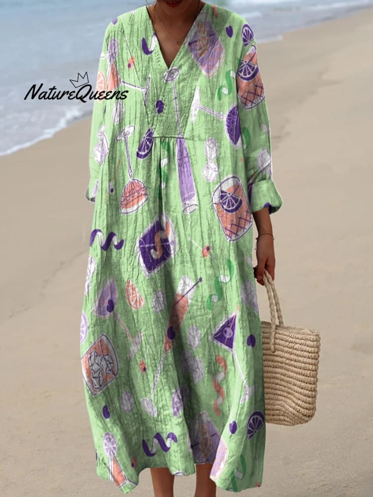 Various Cocktail Decoration Patterns Flowy Dress