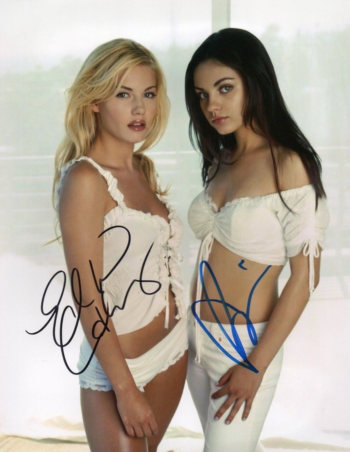 MILA KUNIS & ELISHA CUTHBERT AUTOGRAPHED SIGNED A4 PP POSTER Photo Poster painting PRINT