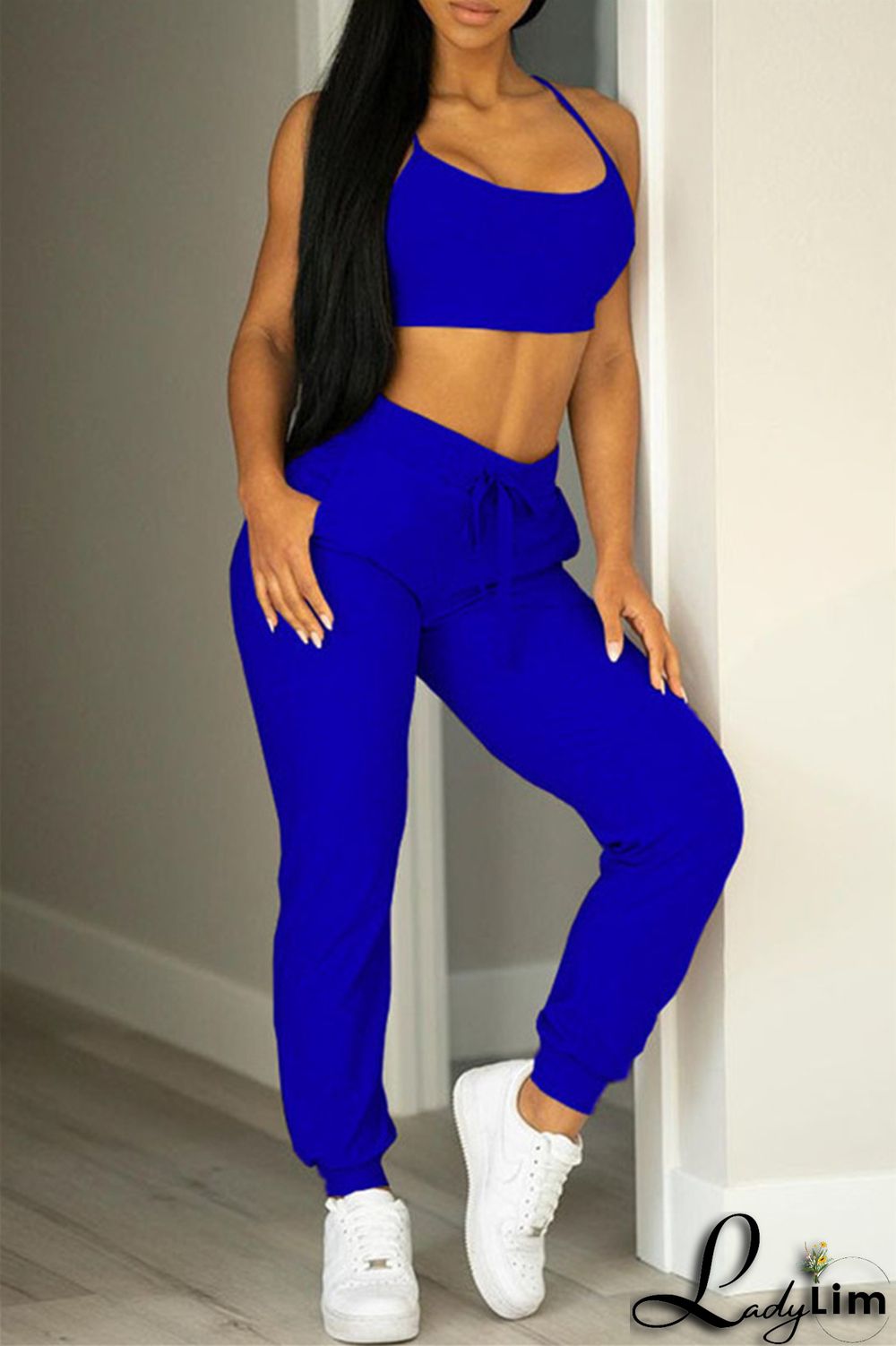 Pink Casual Sportswear Solid Cardigan Vests Pants Long Sleeve Three-piece Set