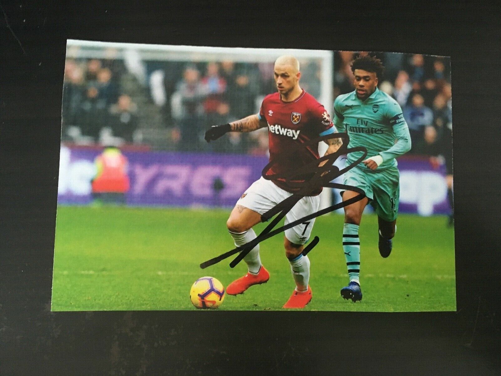 MARKO ARNAUTOVIC - West Ham FOOTBALLER - BRILLIANT SIGNED Photo Poster paintingGRAPH