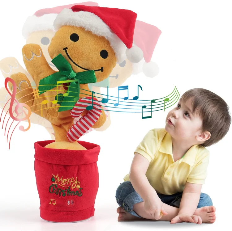 Christmas Dancing Toy, Talking Toys Musical Doll Singing Funny Christmas Electric Plush Toy Christmas Decoration Christmas Toys Xmas Gift for Toddlers Kids