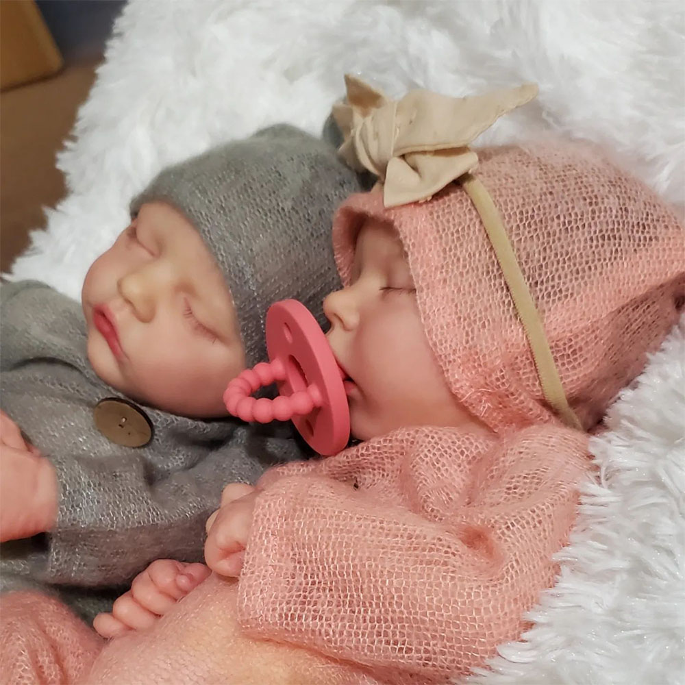 Realistic Full Body Silicone Reborn Baby Twins Rewber And Thyaer
