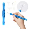 Resin Diamond Painting Point Drill Pen with 4 Various Tips Painting Arts 5D Point Drill Pen Diamonds Art Points Drills Pens for Nail Arts Rhinestone Decorations Cross-Stitch (Dark Blue)