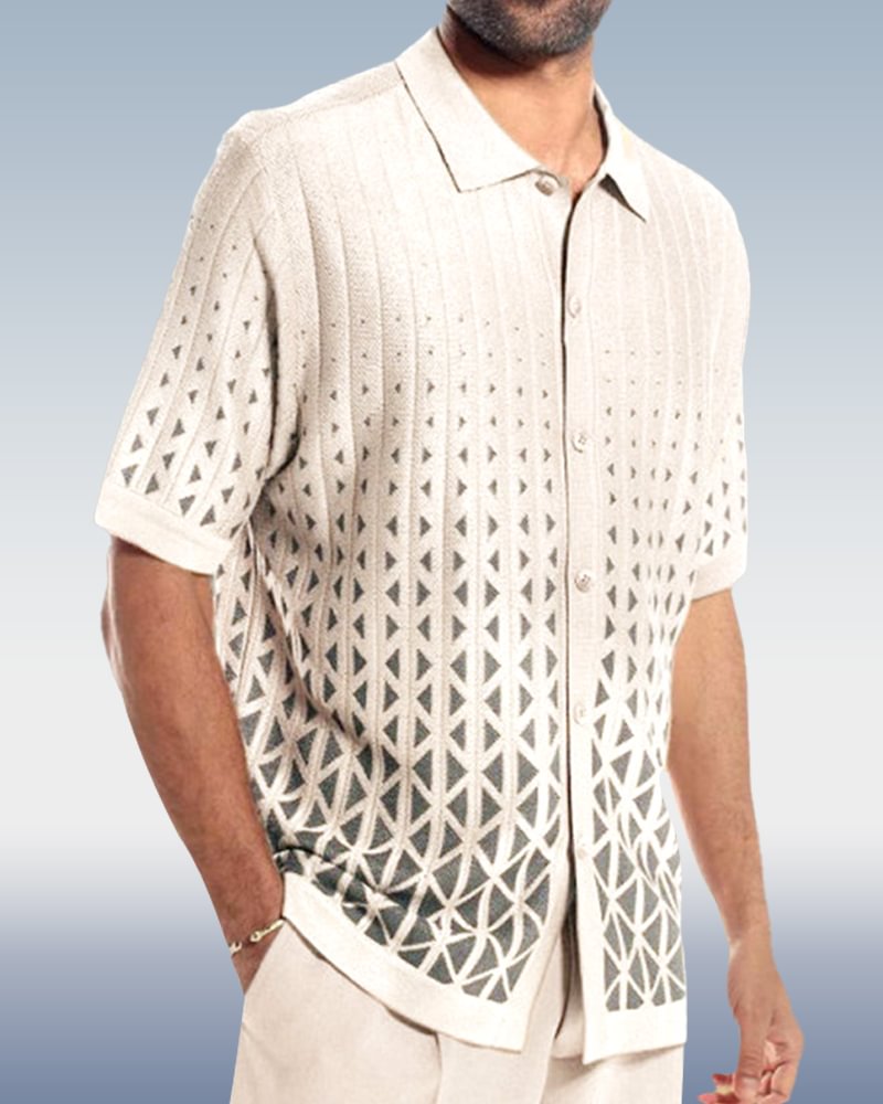 White Criss Pattern Walking Tops