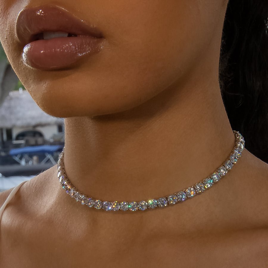 5mm New White Gold Iced Tennis Chain-VESSFUL