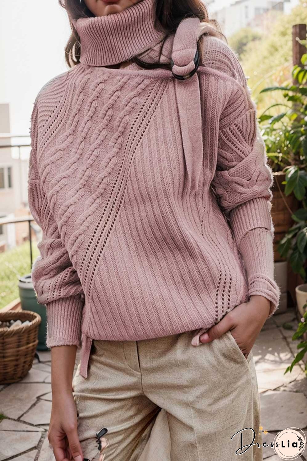 casual ribbed button decor asymmetrical hem long sleeve t shirt