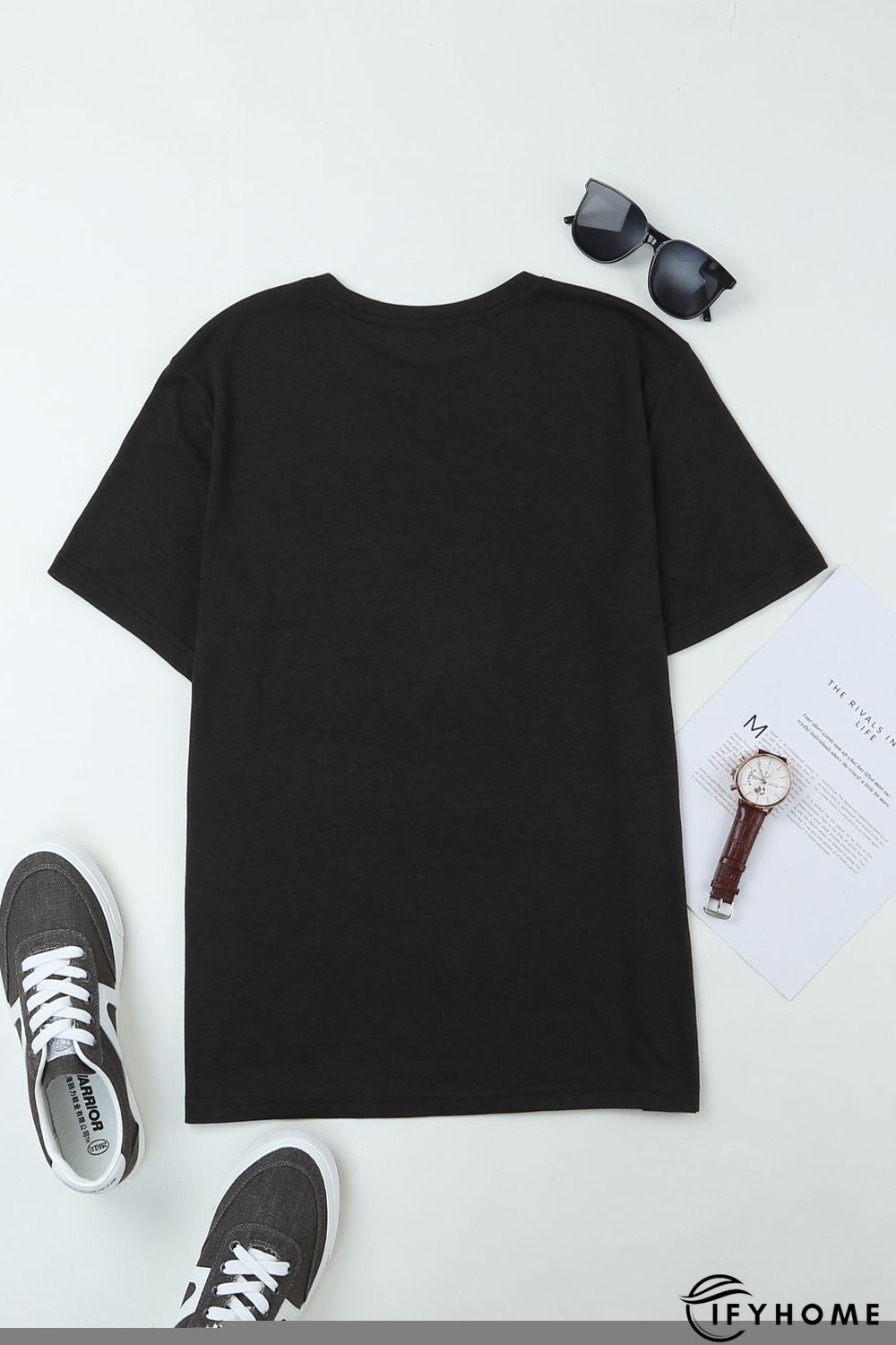 Gray Solid Basic Crewneck Short Sleeve Men\'s T-shirt | IFYHOME