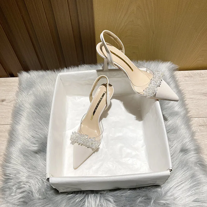 Churchf Churchf New French Transparent Pointed Heels And White Heels