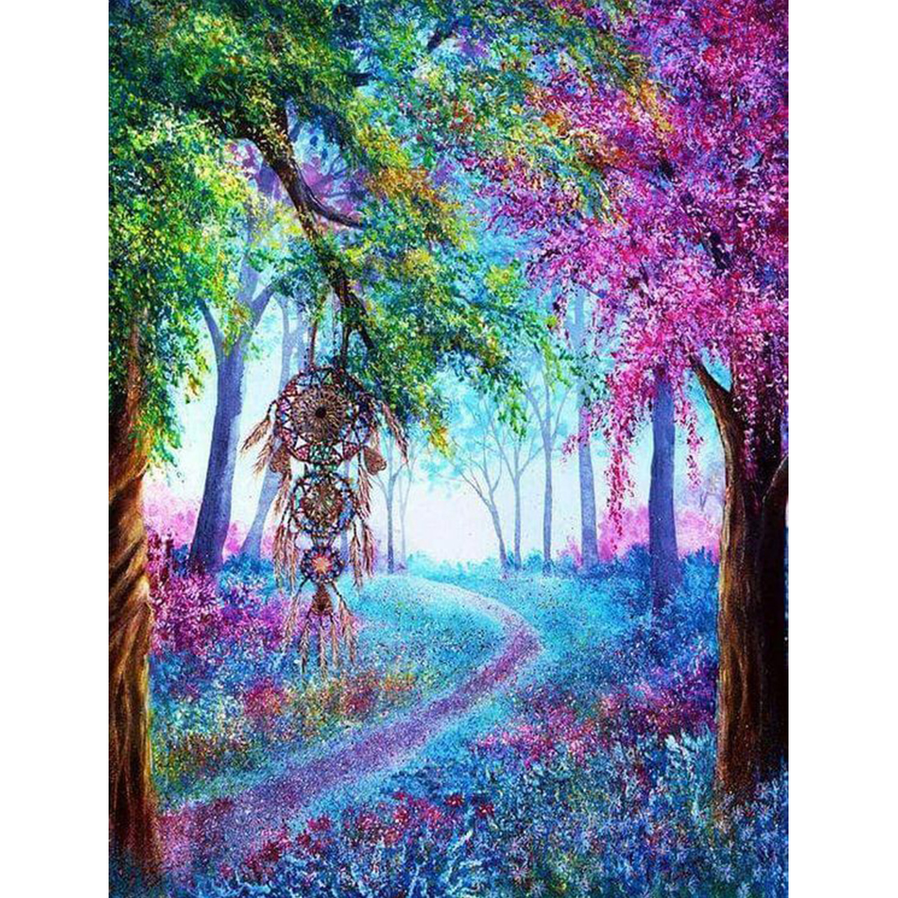 

30*40CM - Round Drill Diamond Painting - Forest Shadeway, 501 Original