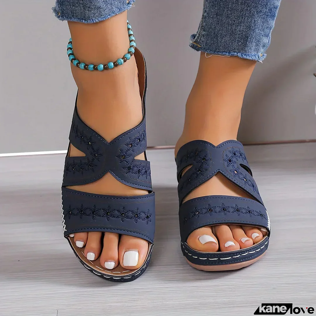 Hallow Out Design wedge heel sandals for women