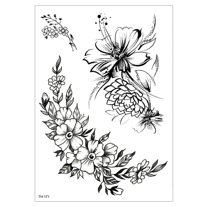 Waterproof TemporaryTattoo Sticker For Men Women Tiger Wolf Death Skull Temporary Tattoo Fake Henna Skeleton King Animal Tatoo