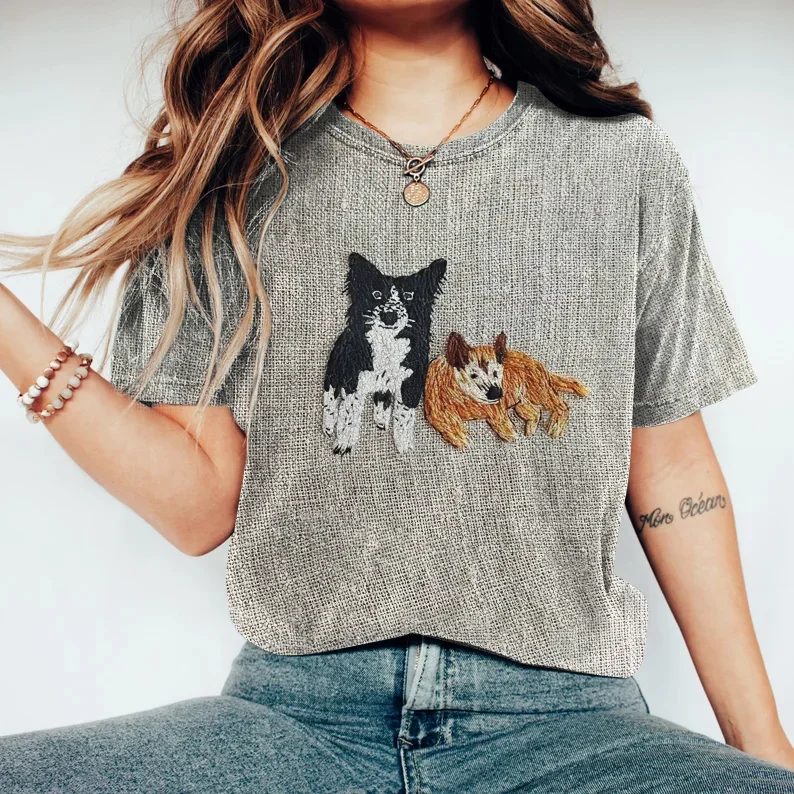 Art Dog Crew Neck T-Shirt Eagerlys