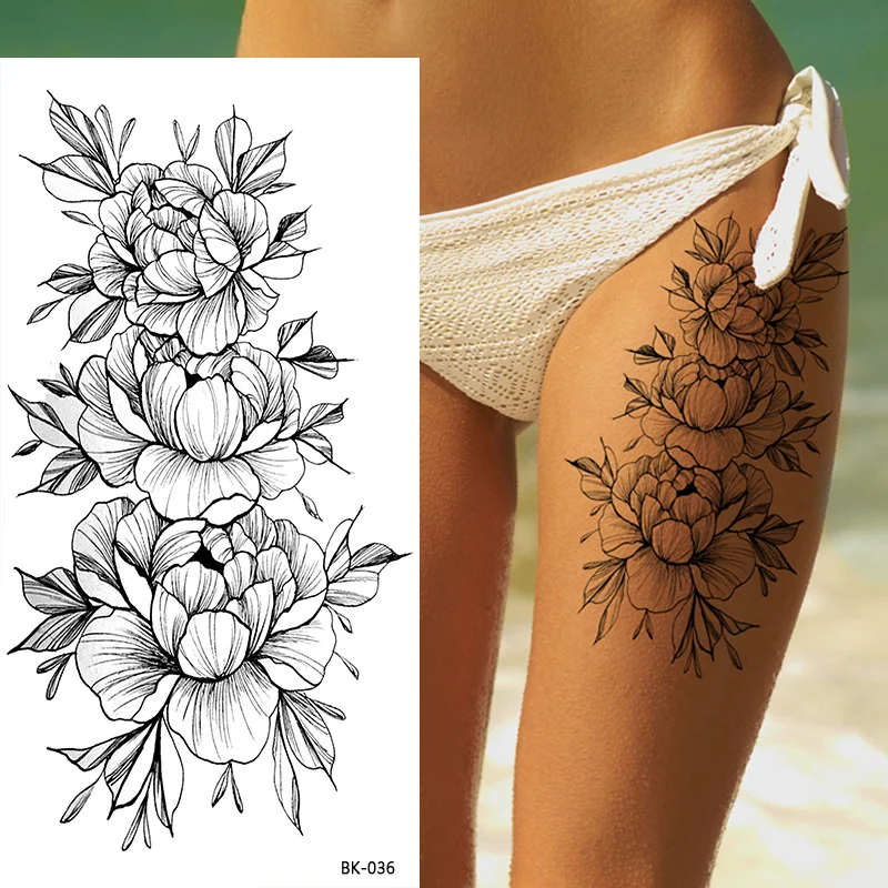 Sdrawing Tattoos New Flash Waterproof Temporary Tattoo Sticker Lip Print Flowers Butterfly Body Art Arm Fake Sleeve Tatoo for Women