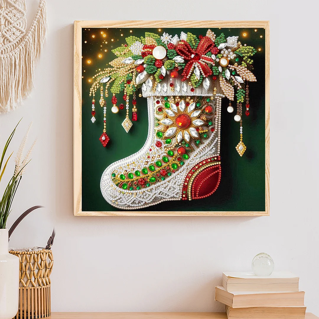 Christmas Sock - Partial Special Shaped Drill Diamond Painting Kits (Canvas|30*30cm)
