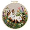 Animal DIY Stamped Embroidery Starter Kit for Beginners Adults Craft Lovers Gift Cross Stitch Kit with Embroidery Hoop 29x29cm