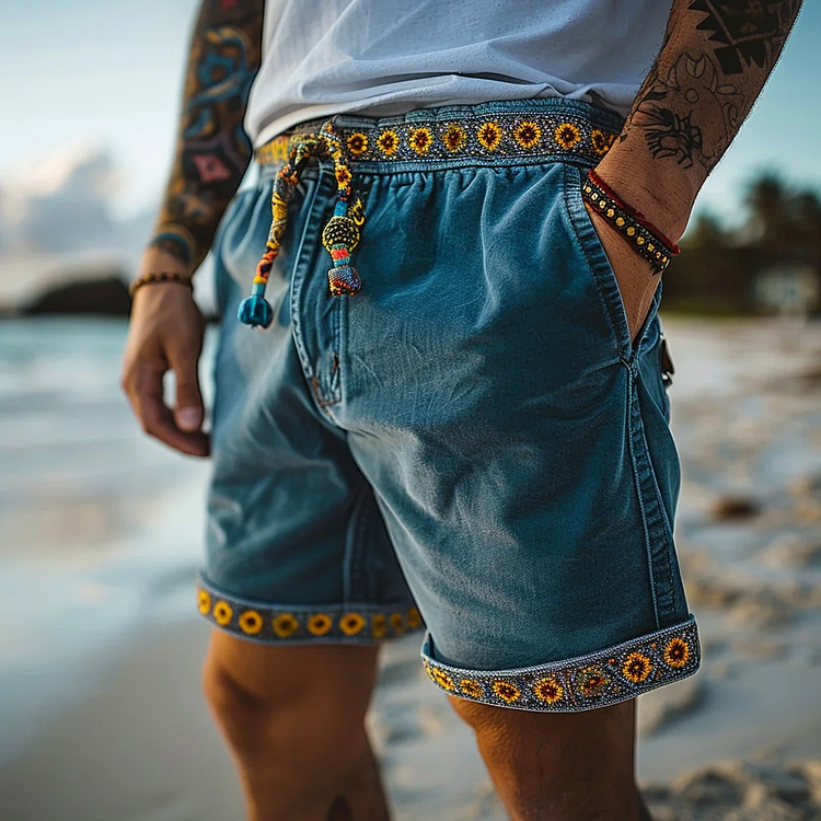 Vintage Vacation Street Art Painting Casual Shorts