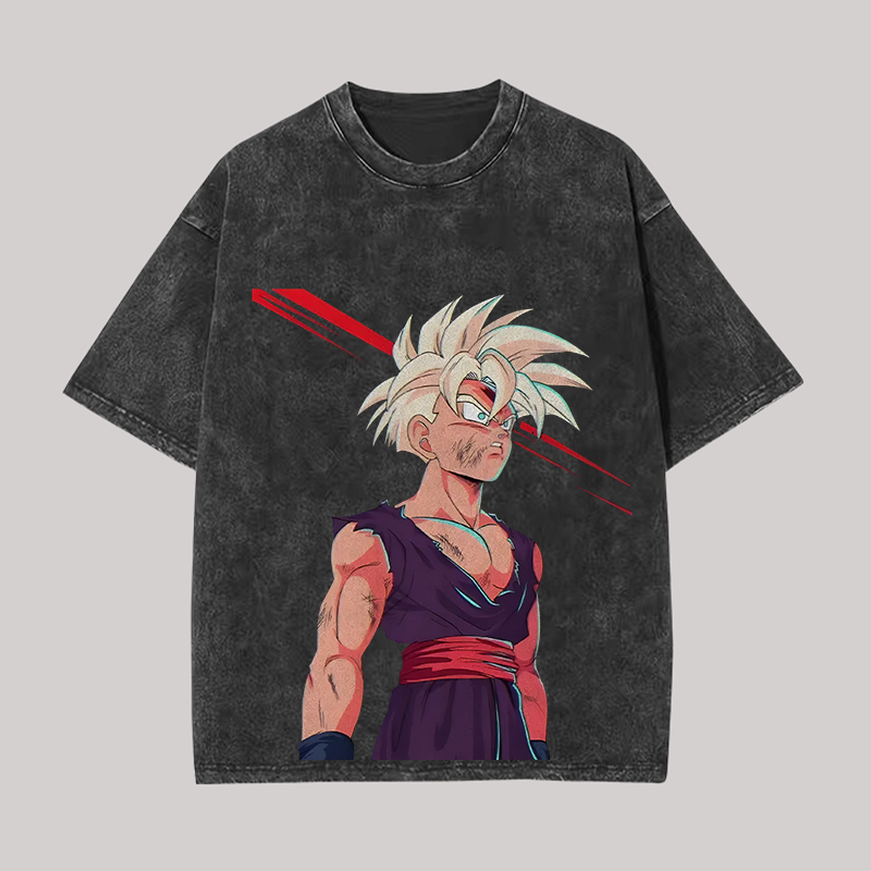 Dragon Ball Goku Printed Unisex Washed T-Shirt