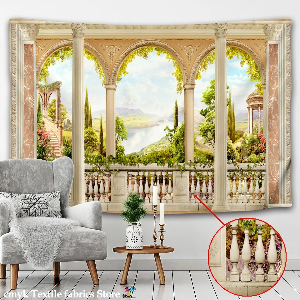 3D Wall Hanging Boheme Mandala Tapestry Flowers Vine Beach Hippie Tapestry Sea Wall Hanging Dorm Decor Living Room Art Gobelin