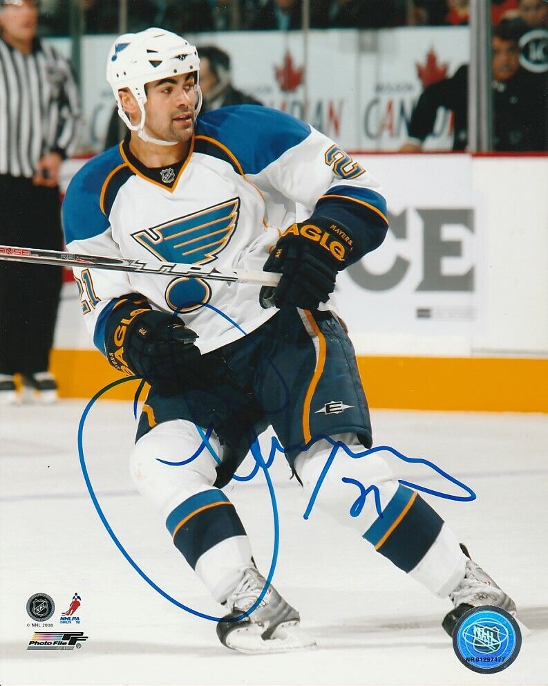 JAMAL MAYERS SIGNED ST.LOUIS BLUES 8x10 Photo Poster painting! Autograph PROOF!