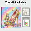 (25x25cm)DIY High Heel Framed Handmade Pearl Painting Art Craft Kit Living Home Decor