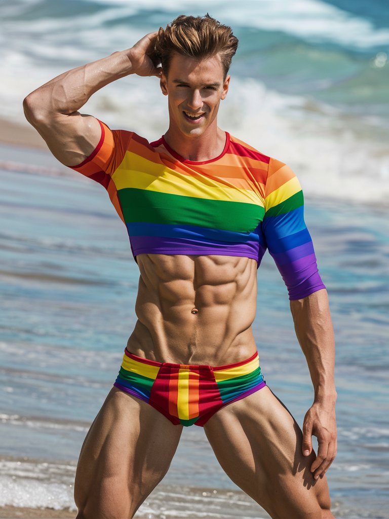 Rainbow Two Piece Suit Swimsuit
