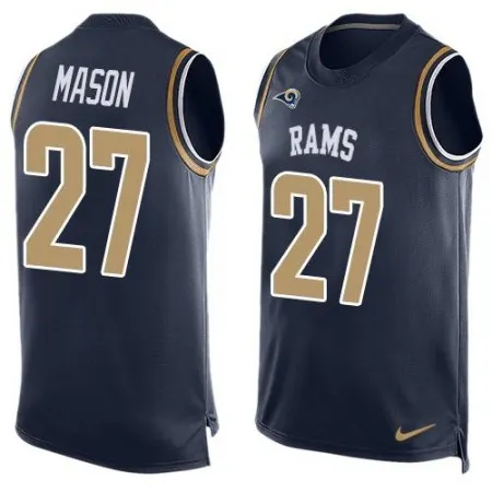 Rams #27 Tre Mason Navy Blue Team Color Men's Stitched NFL Limited Tank Top Jersey