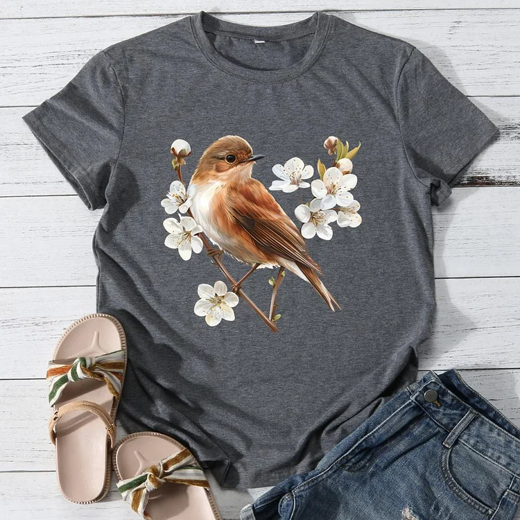 Nature animal bird Round Neck T-shirt-0025936