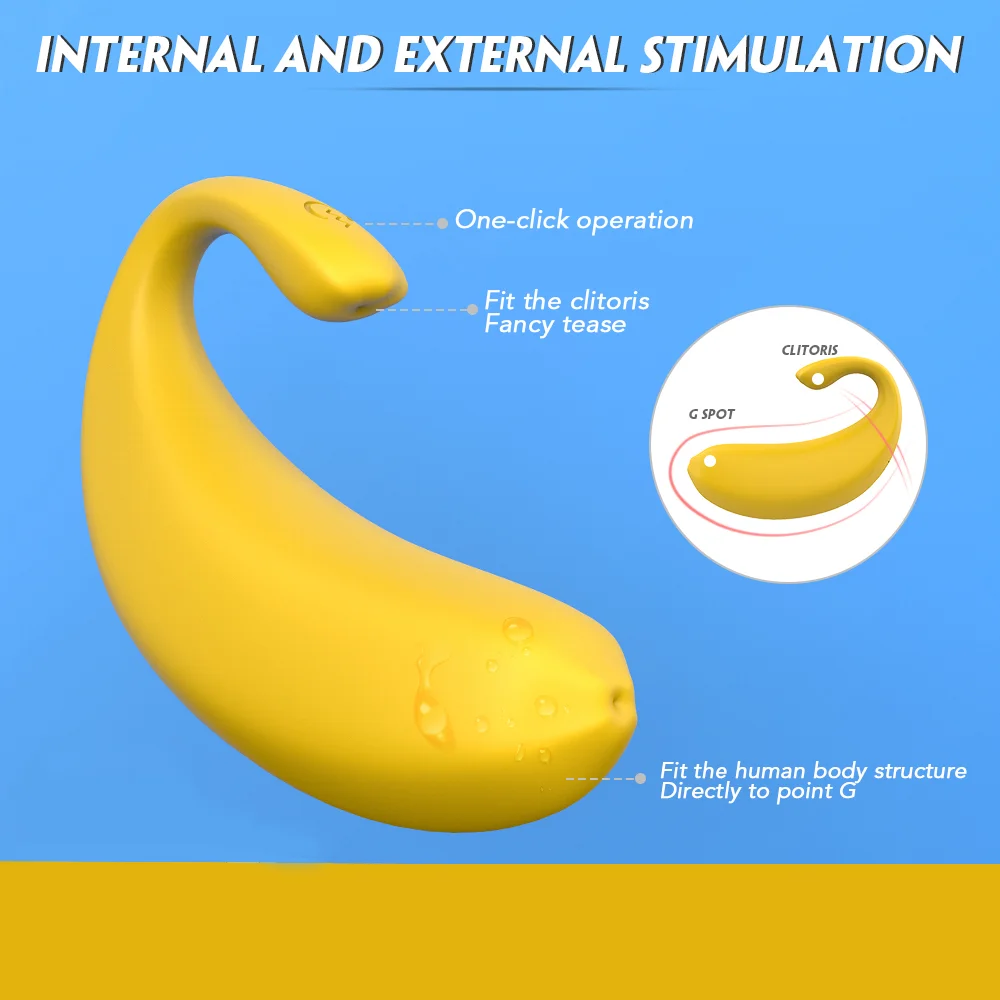 VAVDON Ladies Cute Banana Remote Control Vibrating Masturbator G-spot Clitoral Vibrator - SHD-S219-2