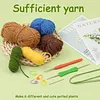 Flower Pot Crochet Starter Kits with Step-by-Step Video Tutorials, Hanging Potted Plants Knitting Starter Pack for Beginners Decoration