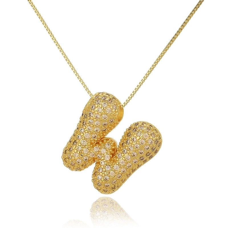 Copper Plating Letter Pendant Necklace