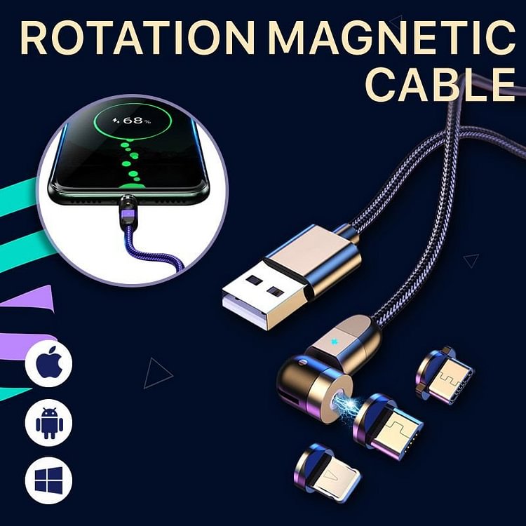 Voltar 3-in-1 Universal Magnetic Compatible 360° Rotating Free Charging Cable